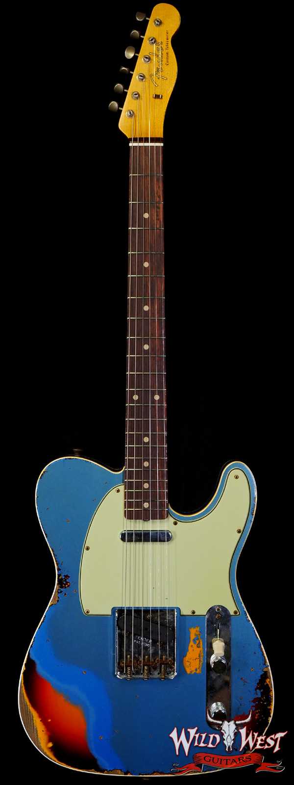 Fender Custom Shop 1960 Telecaster Custom Hand-Wound Pickups Heavy Relic Lake Placid Blue over 3 Tone Sunburst