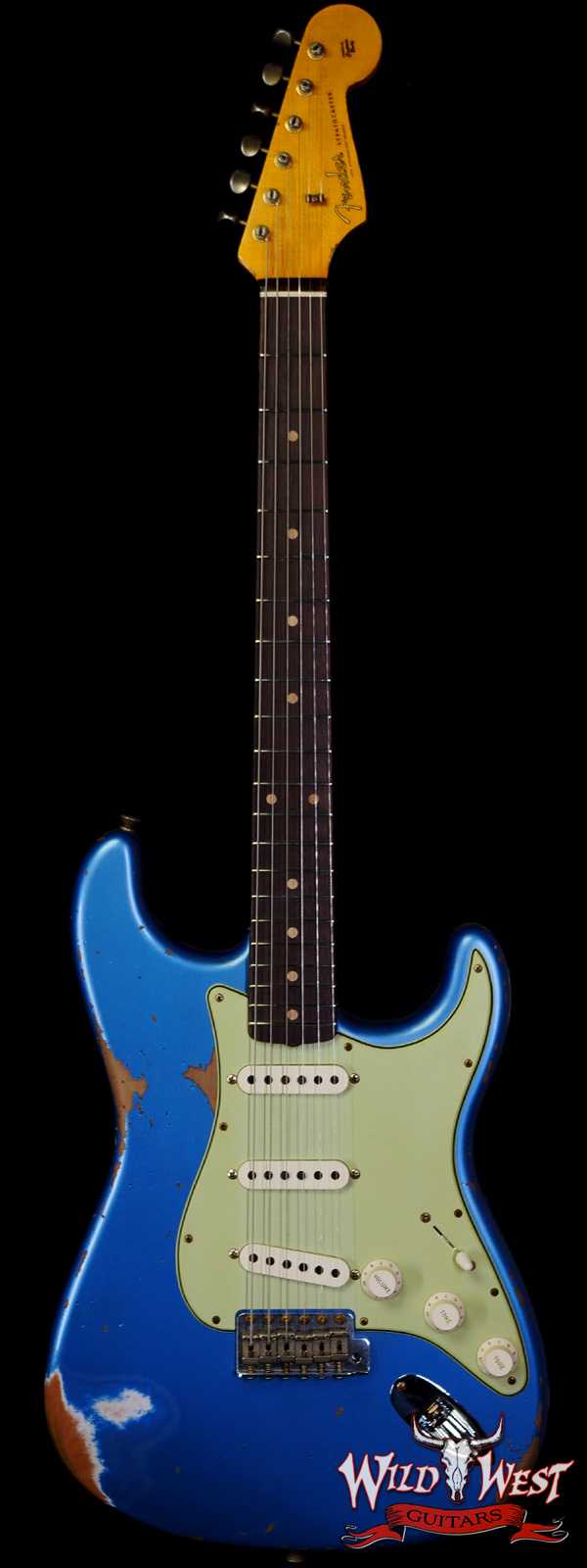 Fender Custom Shop 1962 Stratocaster Hand-Wound Pickups AAA Dark Rosewood Slab Board Heavy Relic Lake Placid Blue