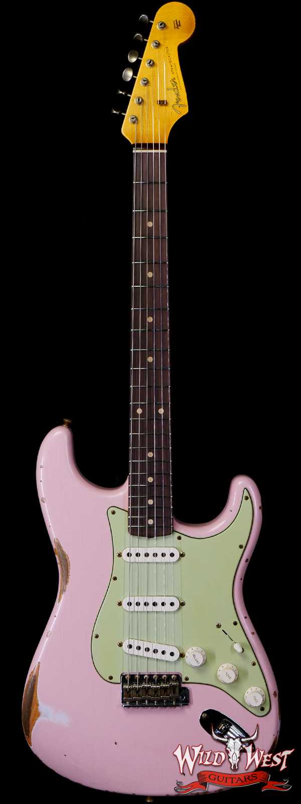 Fender Custom Shop 1962 Stratocaster Hand-Wound Pickups AAA Dark Rosewood Slab Board Relic Shell Pink