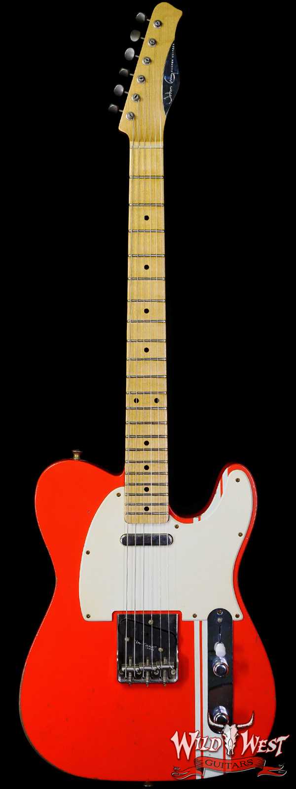 John Cruz Custom Guitars Premier Fifty Crossville TL Matador Red with India Ivory Strip “Banshee”