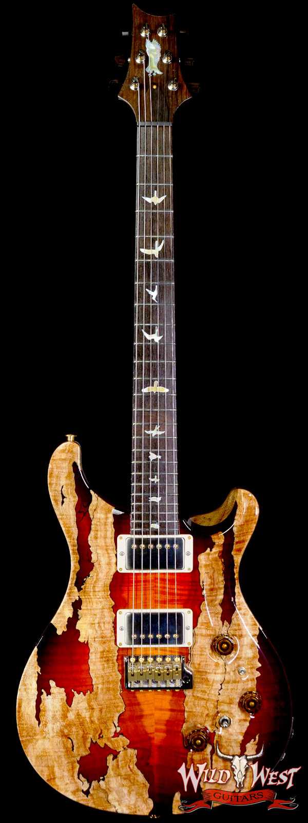 Paul Reed Smith PRS Private Stock #9779 Custom 24 Piezo Brazilian Spalted Maple Top Natural with Dark Cherry Glow