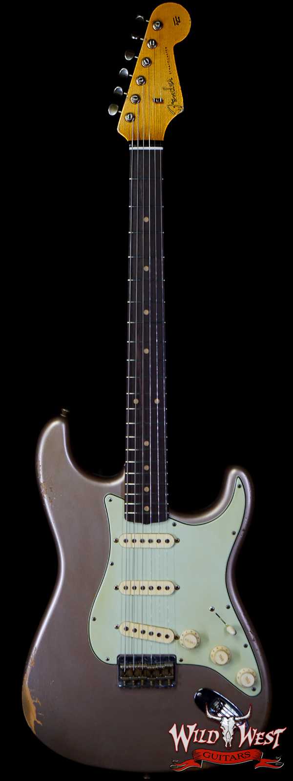 Fender Custom Shop Andy Hicks Masterbuilt 1961 Stratocaster Hardtail Brazilian Rosewood Slab Board Relic Shoreline Gold