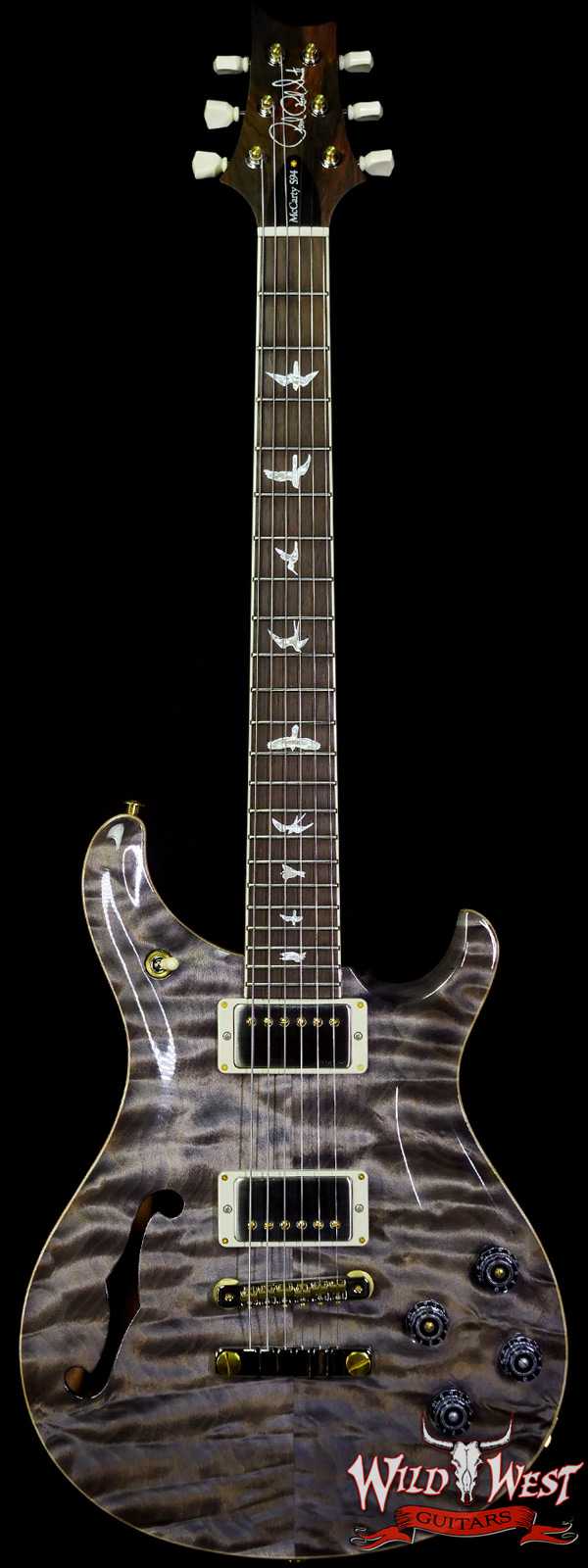 Paul Reed Smith PRS Wood Library 10 Top Quilt Top McCarty 594 Semi-Hollow Brazilian Rosewood Fingerboard Faded Grey Black