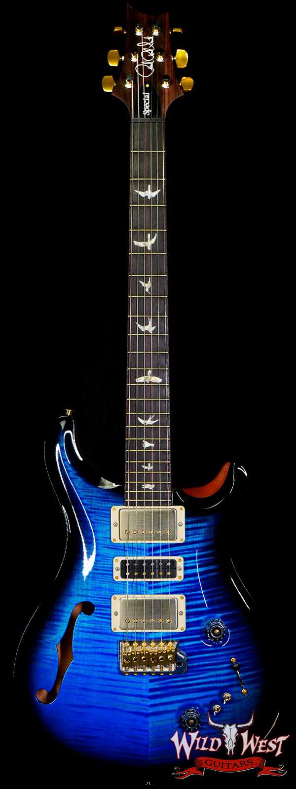 Paul Reed Smith PRS Core Series 10 Top Special Semi-Hollow (Special 22) Sapphire Smokeburst Natural Back