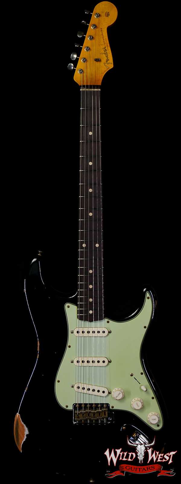 Fender Custom Shop 1962 Stratocaster Hand-Wound Pickups AAA Dark Rosewood Slab Board Relic Black