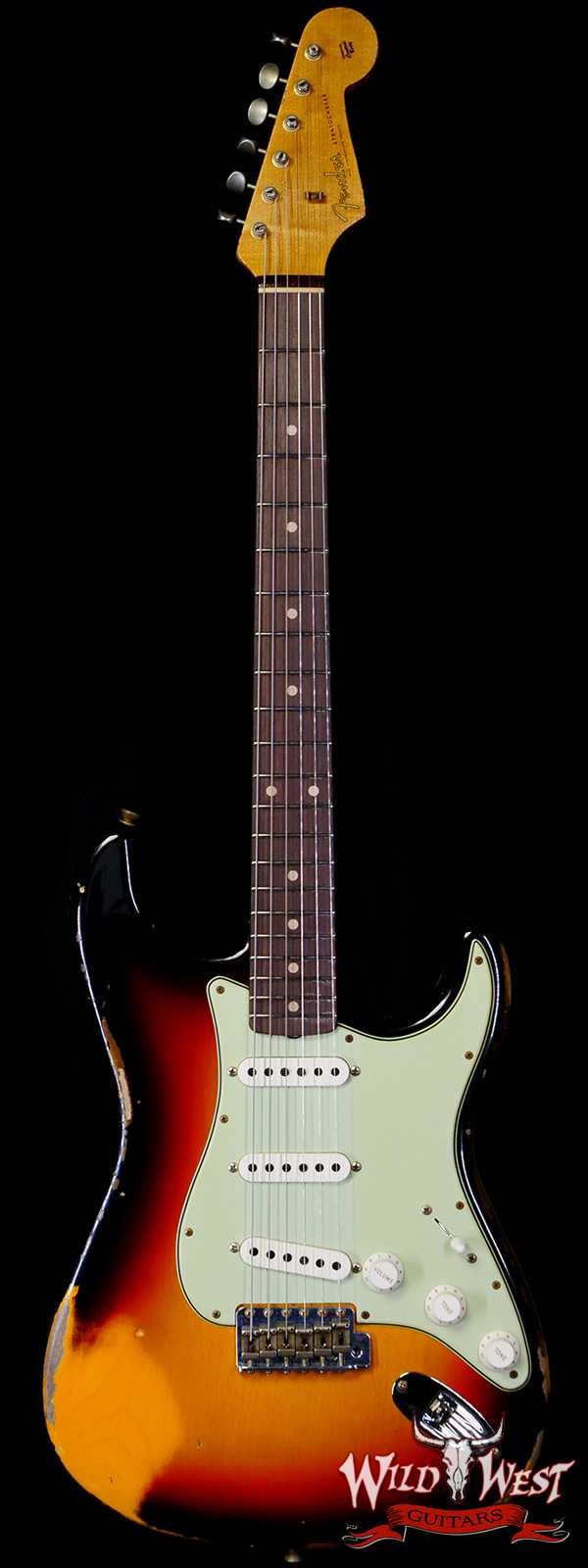 Fender Custom Shop 1962 Stratocaster Hand-Wound Pickups AAA Dark Rosewood Slab Board Heavy Relic 3 Tone Sunburst