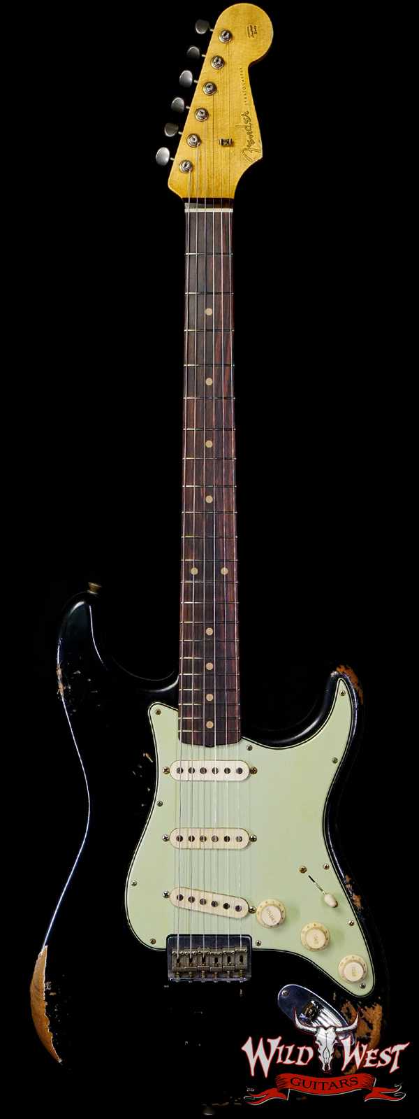 Fender Custom Shop Andy Hicks Masterbuilt 1961 Stratocaster Hardtail Brazilian Rosewood Board Josefina Hand-Wound Relic Black 6.55 LBS