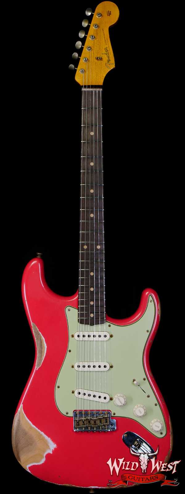 Fender Custom Shop 1962 Stratocaster Hand-Wound Pickups AAA Dark Rosewood Slab Board Heavy Relic Fiesta Red