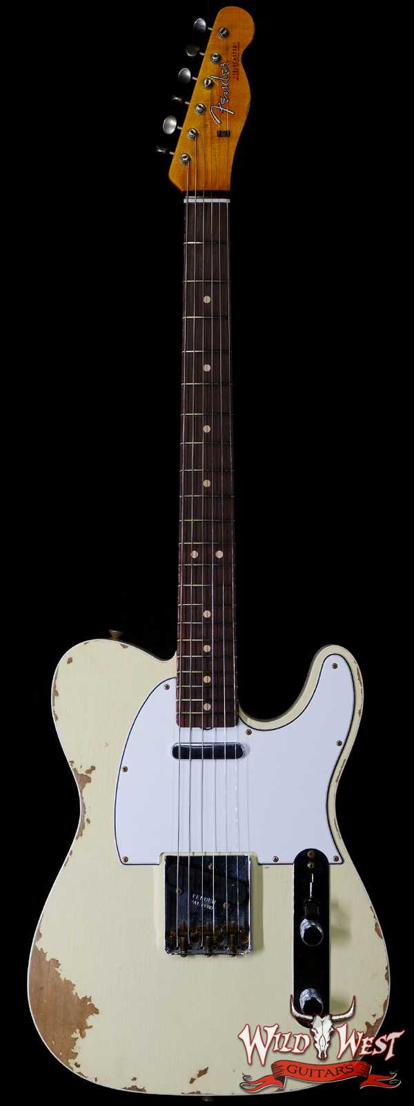 Fender Custom Shop 1962 Telecaster Custom Rosewood Slab Board Hand-Wound Pickups Heavy Relic Vintage White