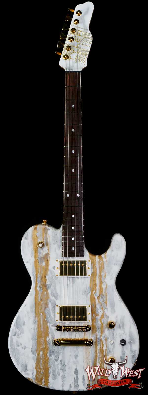 James Tyler USA Mongoose Special Mahogany Body with Maple Top Semi-Hollow Body White Shmear