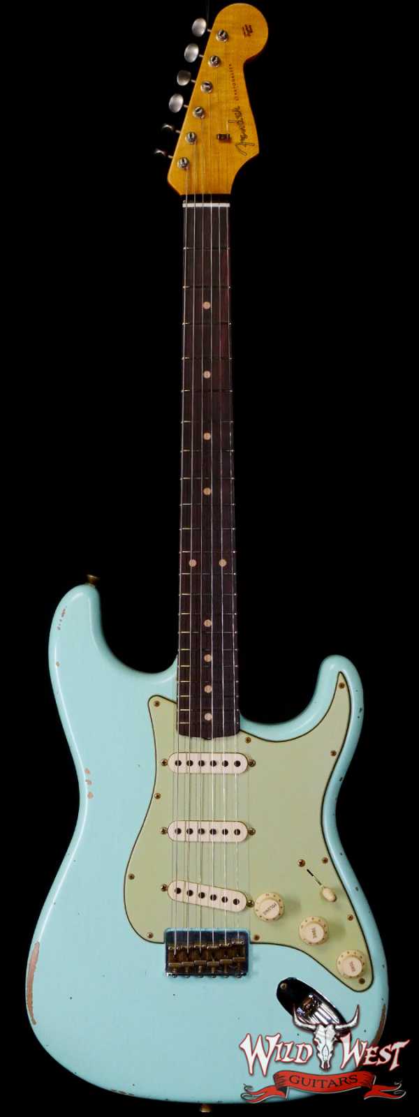 Fender Custom Shop 1962 Stratocaster Hardtail Hand-Wound Pickups AAA Dark Rosewood Slab Board Relic Surf Green 6.60 LBS