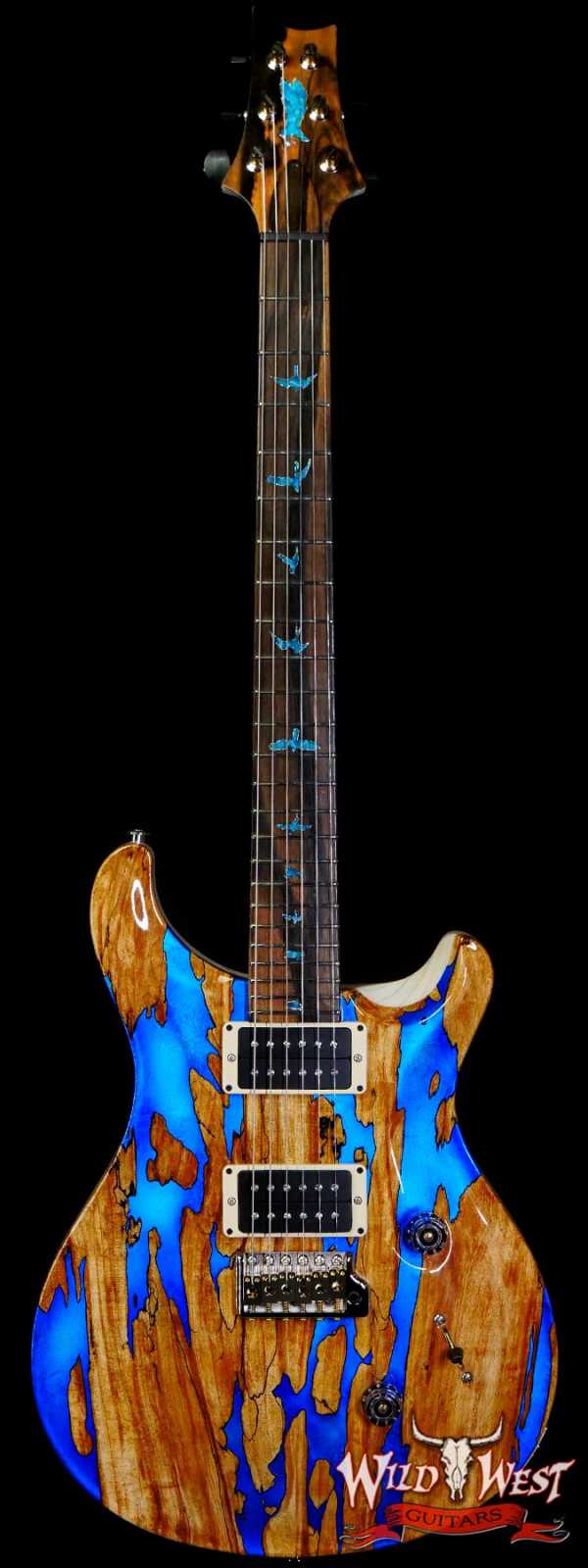 Paul Reed Smith PRS Private Stock #9792 Custom 24 Spalted Maple Top Ash Body & Neck Natural with Blue Smoked Silver Leaf