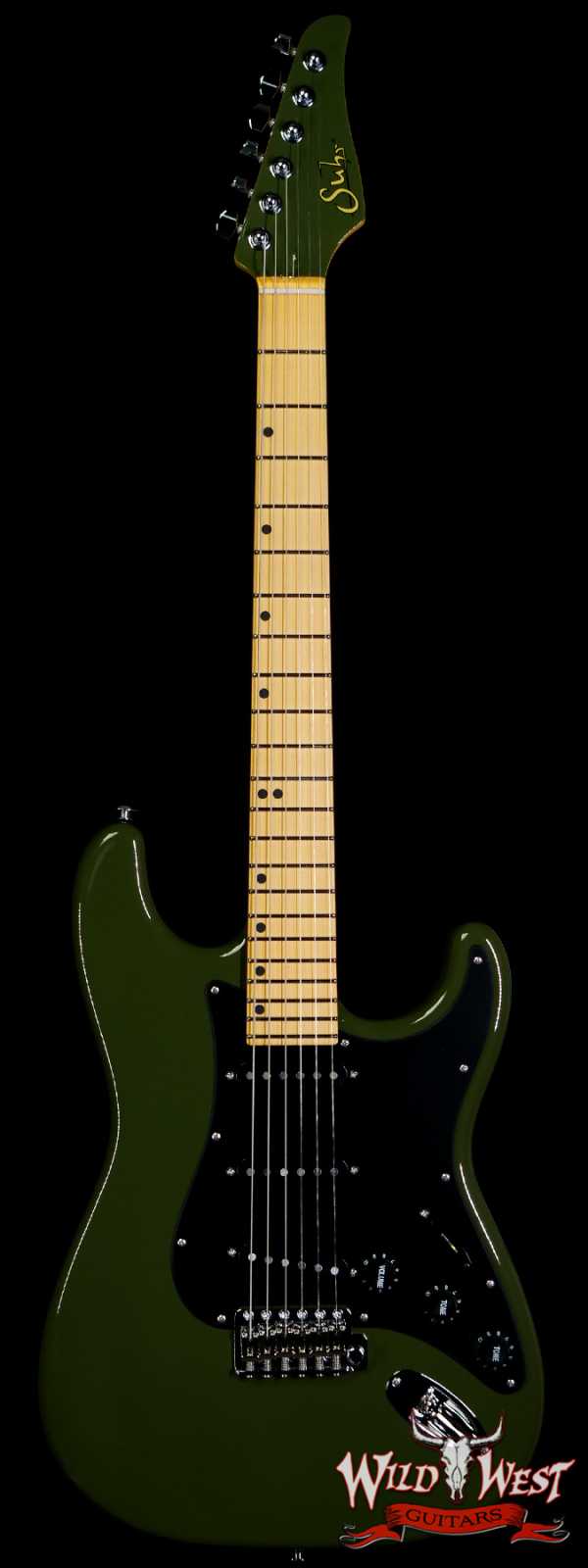 Suhr Custom Classic S SSS Maple Fingerboard Matching Color Headstock Dark Forest Green