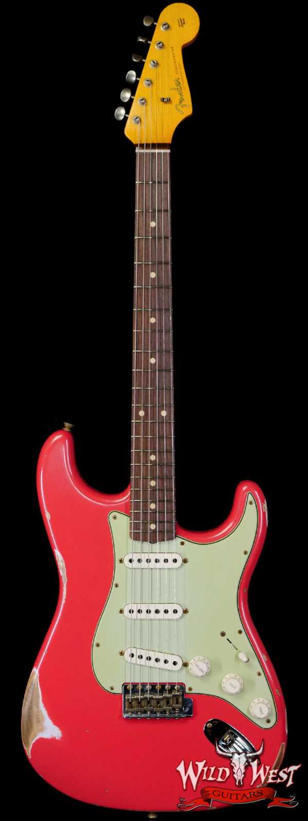 Fender Custom Shop 1962 Stratocaster Hand-Wound Pickups AAA Dark Rosewood Slab Board Relic Fiesta Red
