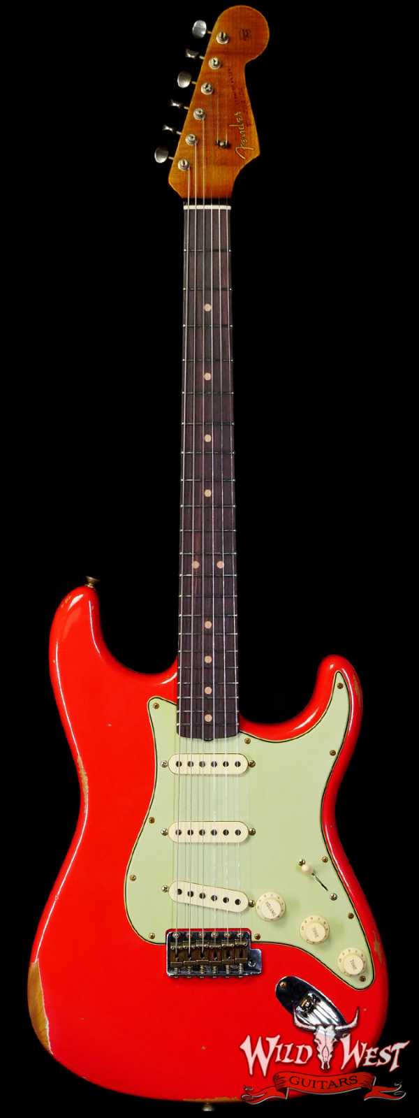 Fender Custom Shop 1963 Stratocaster Hand-Wound Pickups Roasted Maple Neck Relic Aged Fiesta Red
