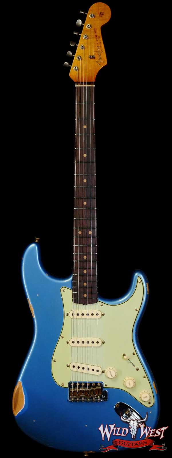 Fender Custom Shop 1963 Stratocaster Hand-Wound Pickups Roasted Maple Neck Relic Aged Lake Placid Blue
