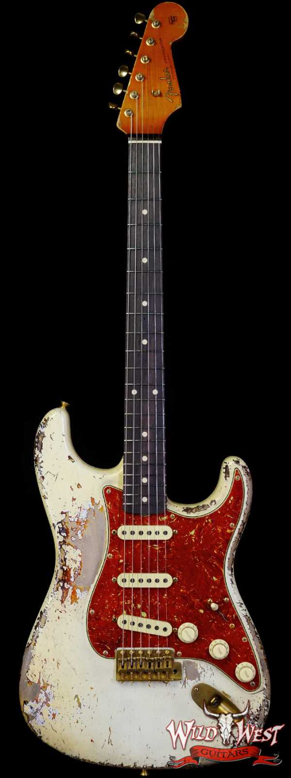 Fender Custom Shop Vincent Van Trigt Masterbuilt 1962 Stratocaster Heavy Relic Vintage White Over 3 Tone Sunburst