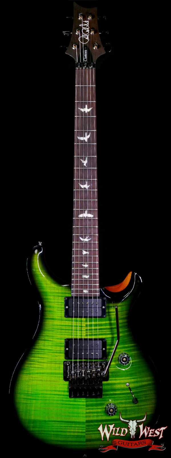Paul Reed Smith PRS Wood Library 10 Top Custom 24 Floyd Rose Brazilian Rosewood Fingerboard Stained Flame Maple Neck Eriza Verde Smokeburst