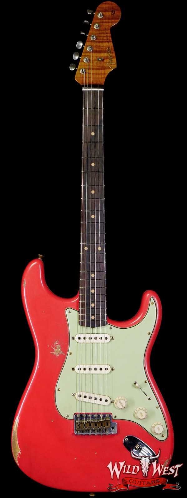 Fender Custom Shop Andy Hicks Masterbuilt 1961 Stratocaster Roasted Flame Maple Neck Brazilian Rosewood Board Relic Fiesta Red