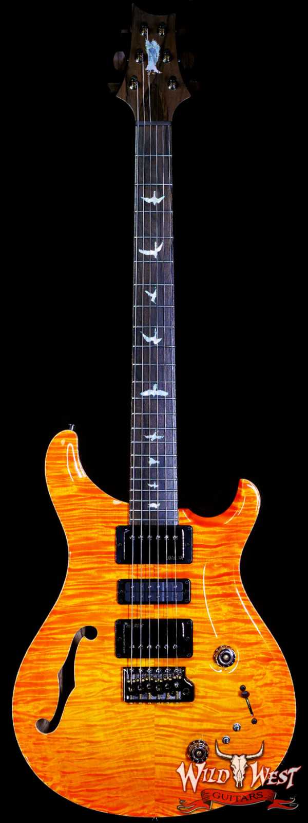 Paul Reed Smith PRS Private Stock PS#10083 Limited Edition Special Semi-Hollow Black Limba Back & Neck Ziricote Board Citrus Glow