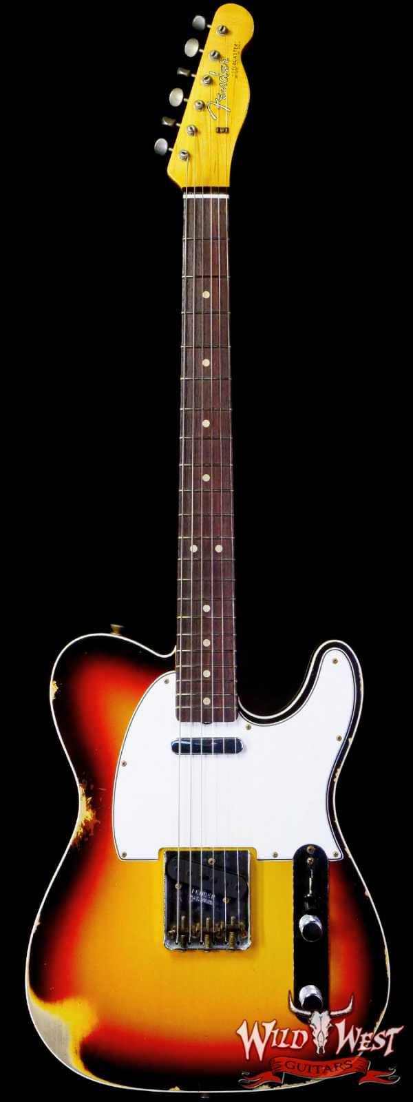 Fender Custom Shop 1962 Telecaster Custom Rosewood Slab Board Hand-Wound Pickups Heavy Relic 3 Tone Sunburst