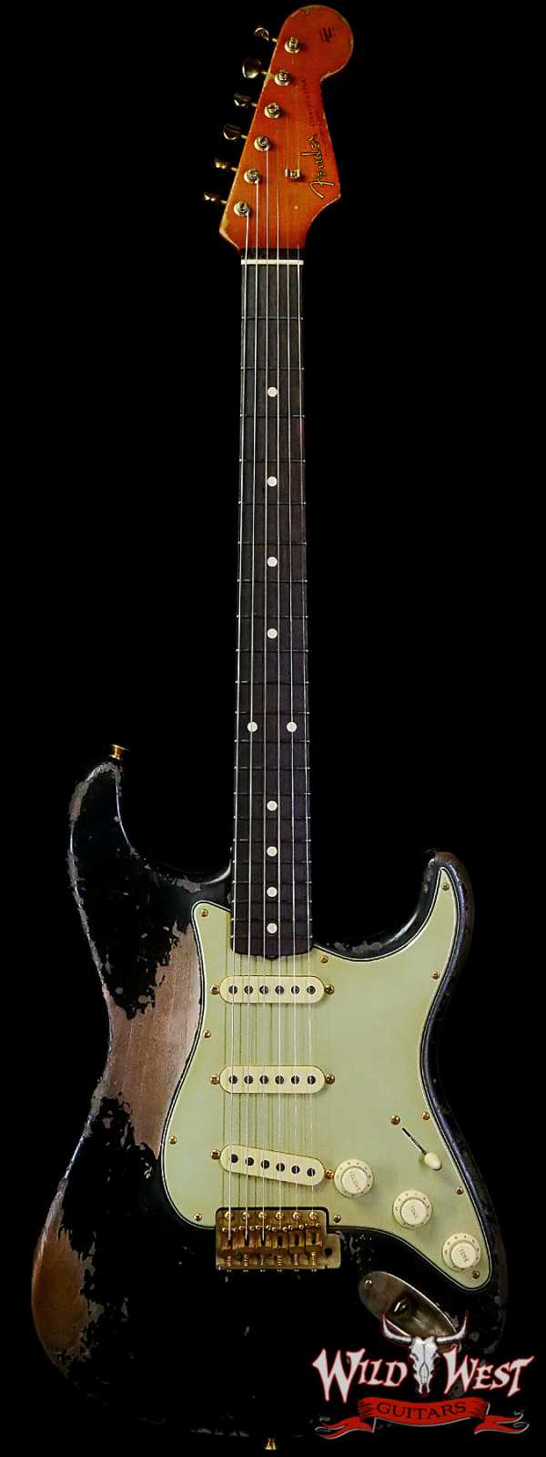 Fender Custom Shop Vincent Van Trigt Masterbuilt 1961 Stratocaster Heavy Relic Black with Gold Hardware