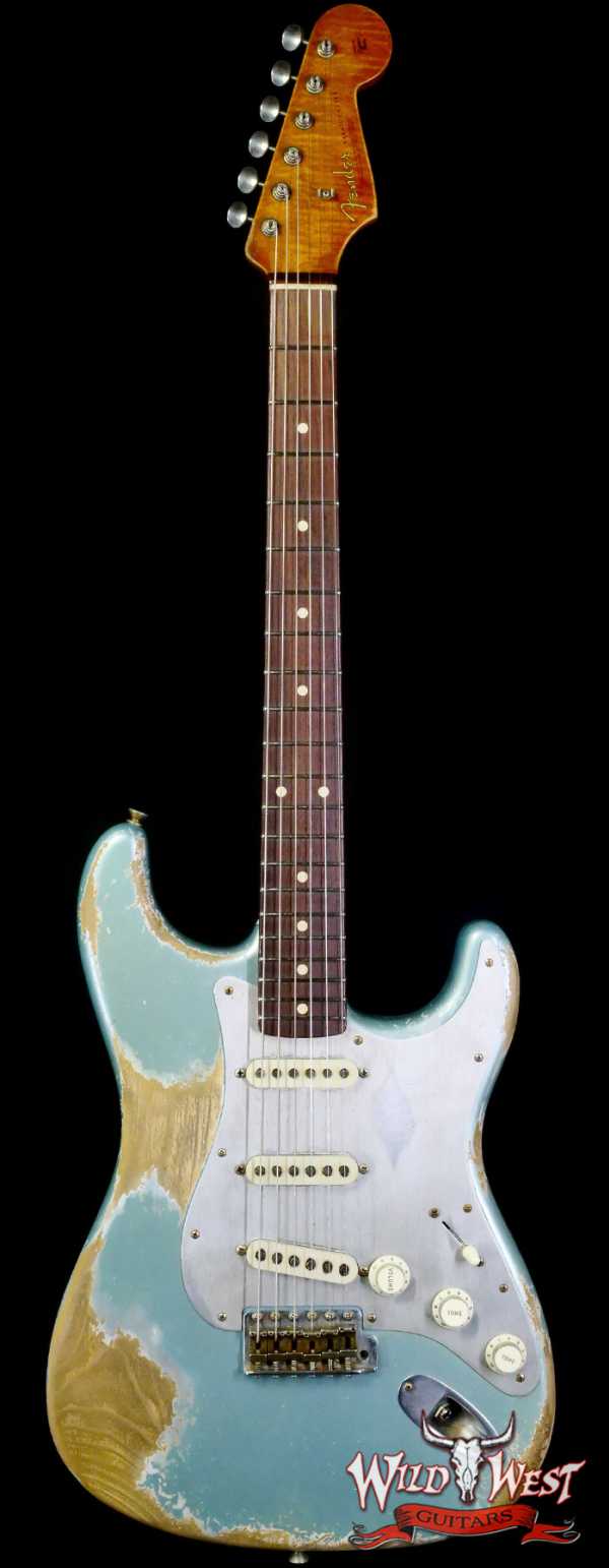 Fender Custom Shop Dylan Del Pizzo Apprentice Built 1963 Stratocaster 3A Flame Maple Neck Josefina Hand-Wound Pickups Heavy Relic Aged Firemist Silver (ONE OF A KIND)