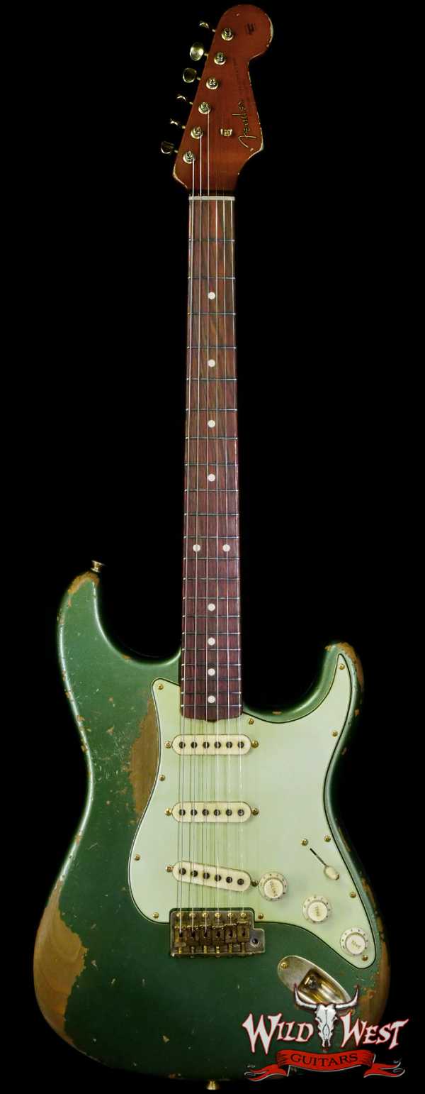 Fender Custom Shop Levi Perry Masterbuilt 1962 Stratocaster Brazilian Rosewood Board Heavy Relic Sherwood Green with Gold Hardware