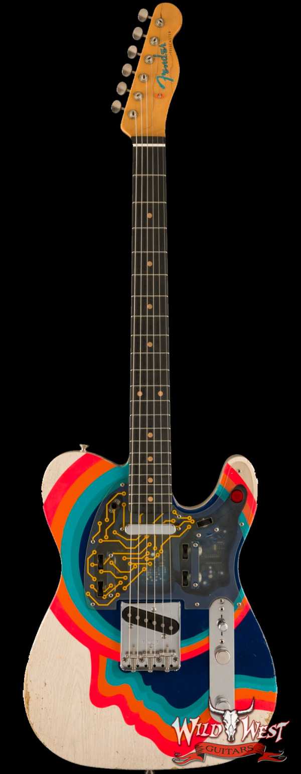 2023 Summer Event Fender Custom Shop Prestige Collection Levi Perry Masterbuilt Custom Fuzz Brain ‘67 Telecaster Relic Aged White Blonde with Hand Painted Artworks (ONE OF A KIND)