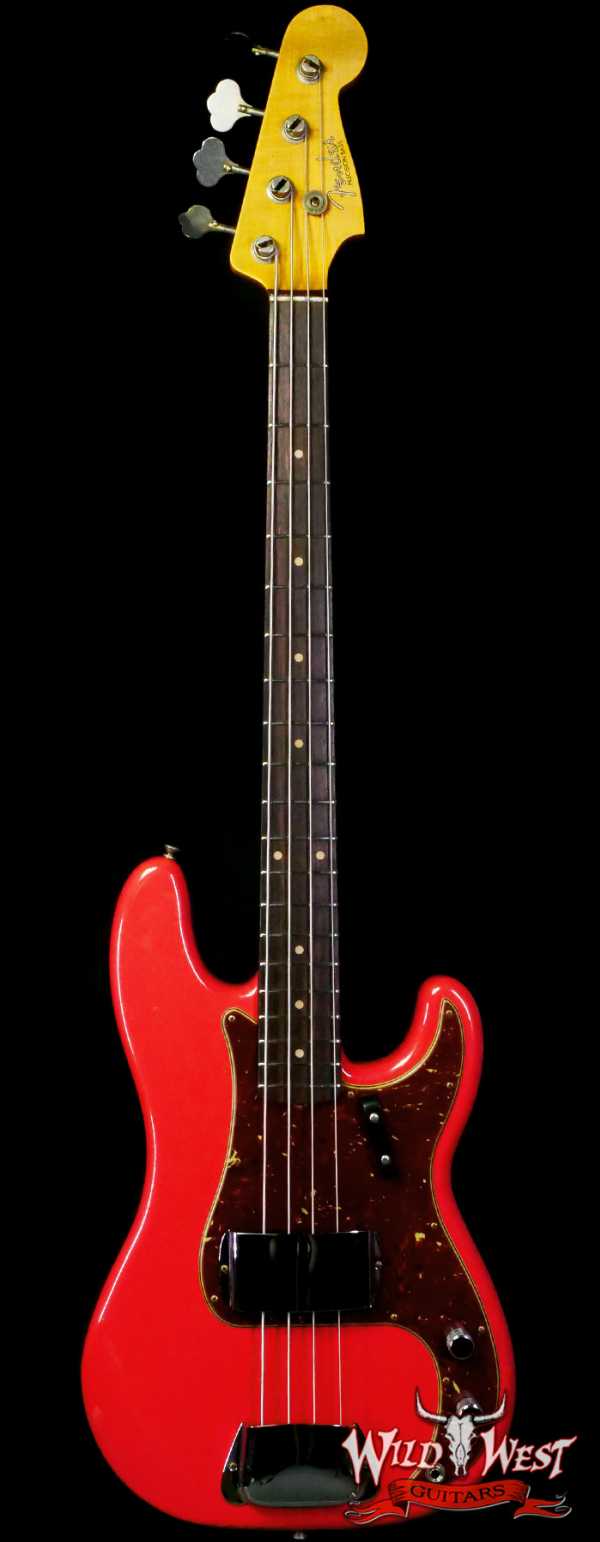 Fender Custom Shop 1963 P-Bass Precision Bass Hand-Wound Pickup Journeyman Relic Aged Fiesta Red