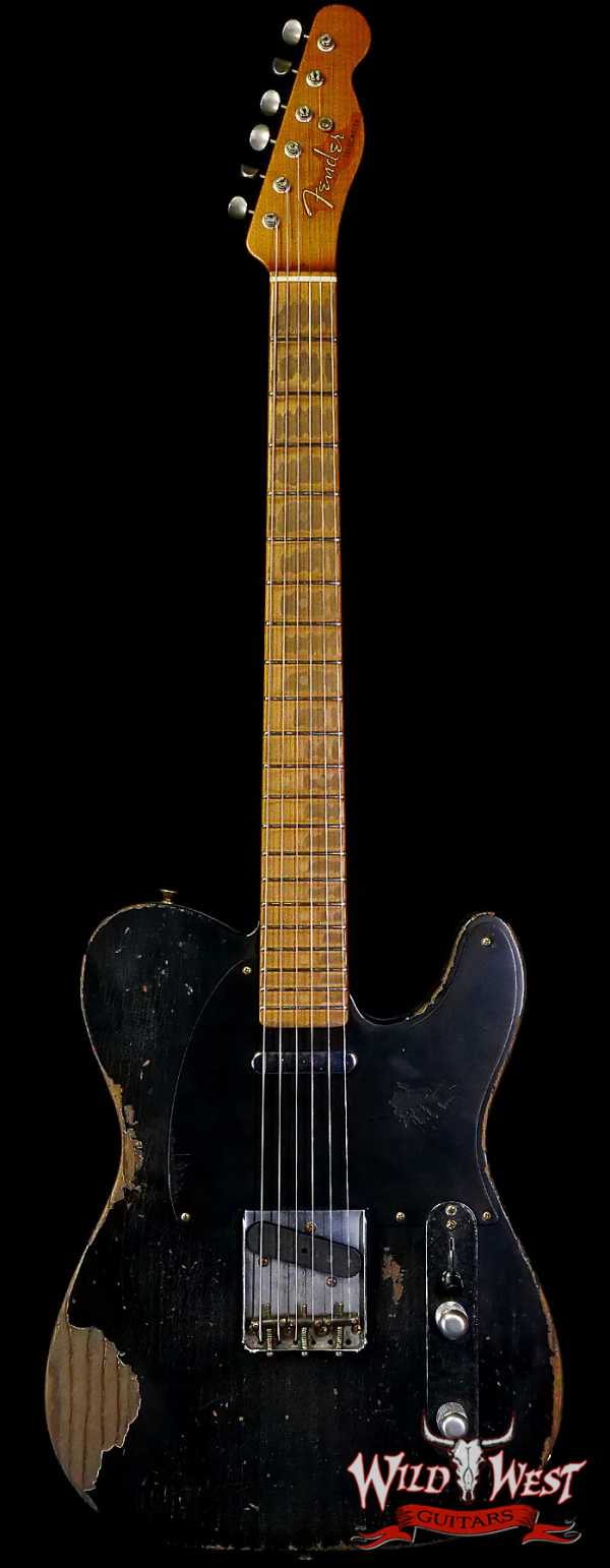 Fender Custom Shop Greg Fessler Masterbuilt 1952 Roasted  Ash Telecaster Josefina H/W Pickups Relic Black 6.85 LBS