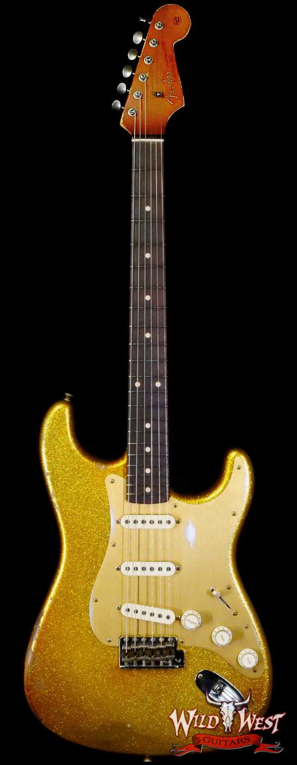 Fender Custom Shop Vincent Van Trigt Masterbuilt 1963 Stratocaster Relic Black Gold Sparkle