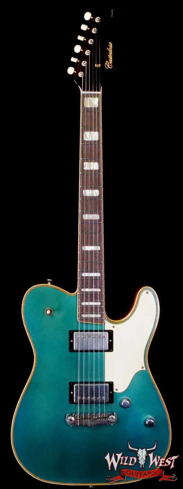 Castedosa Guitars Marianna Carve Top Aged Ocean Turquoise Metallic Natural Back Built & Relic by Carlos Lopez