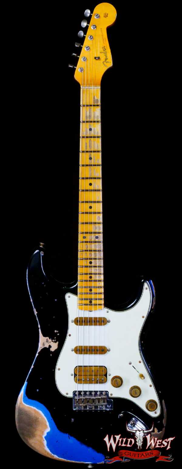 Fender Custom Shop Black Lightning 2.0 Stratocaster HSS Maple Neck 21 Frets Heavy Relic Lake Placid Blue