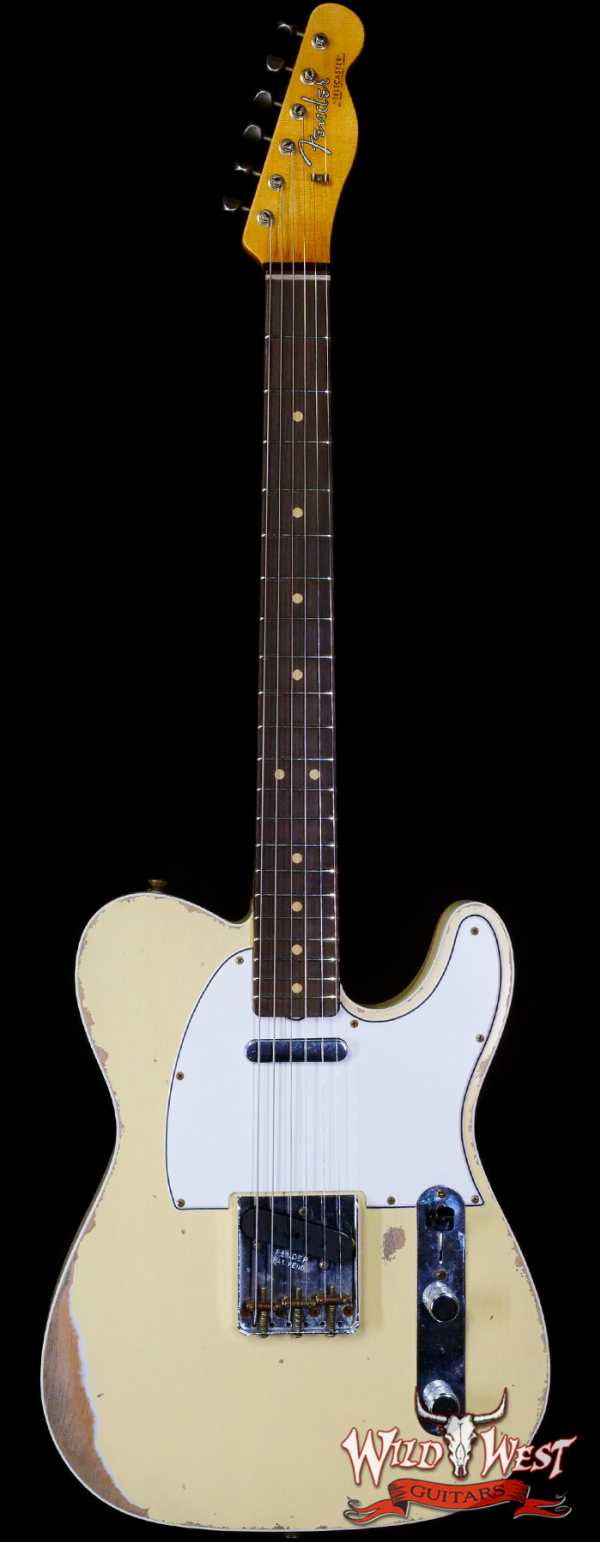 Fender Custom Shop 1962 Telecaster Custom Rosewood Slab Board Hand-Wound Pickups Relic Vintage White