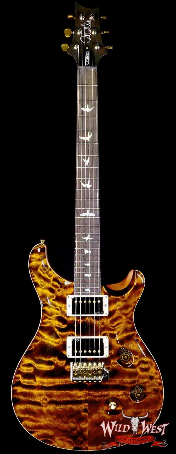 Paul Reed Smith PRS Wood Library 10 Top Quilt Custom 24 Brazilian Rosewood Fingerboard Yellow Tiger