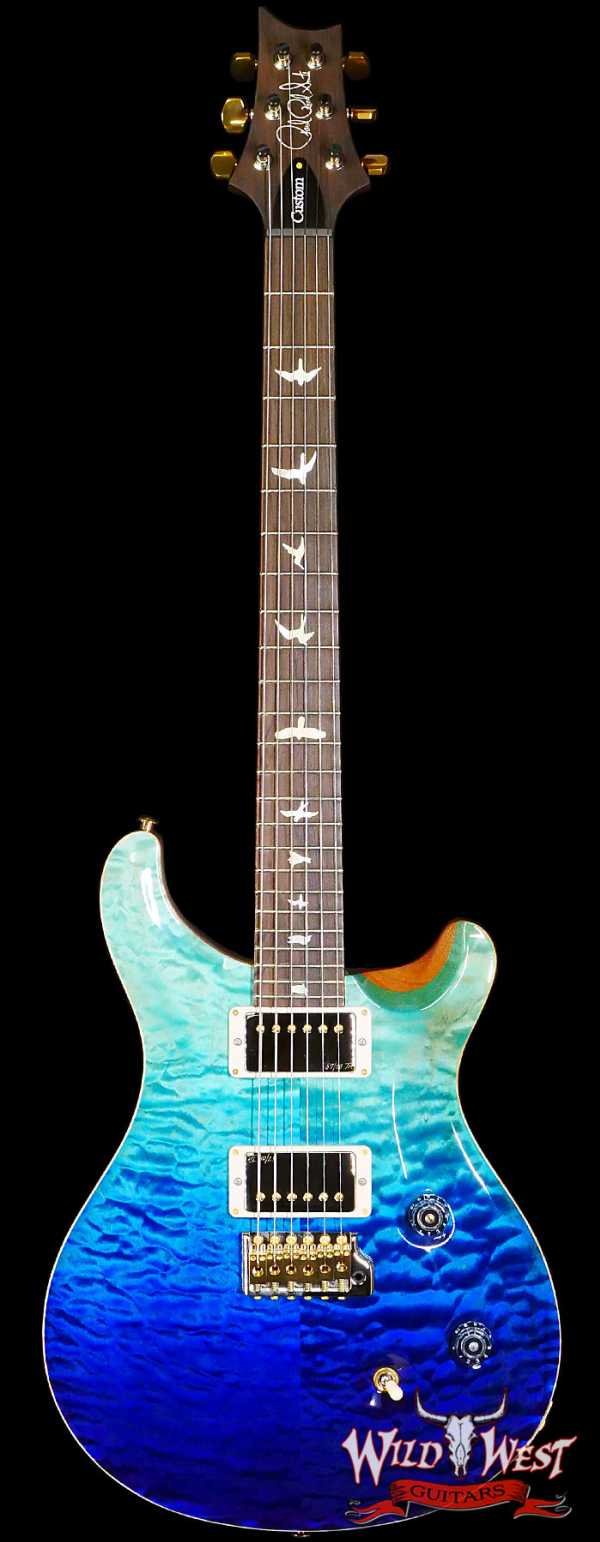 Paul Reed Smith PRS Wood Library 10 Top Quilt Custom 24 Brazilian Rosewood Fingerboard Blue Fade