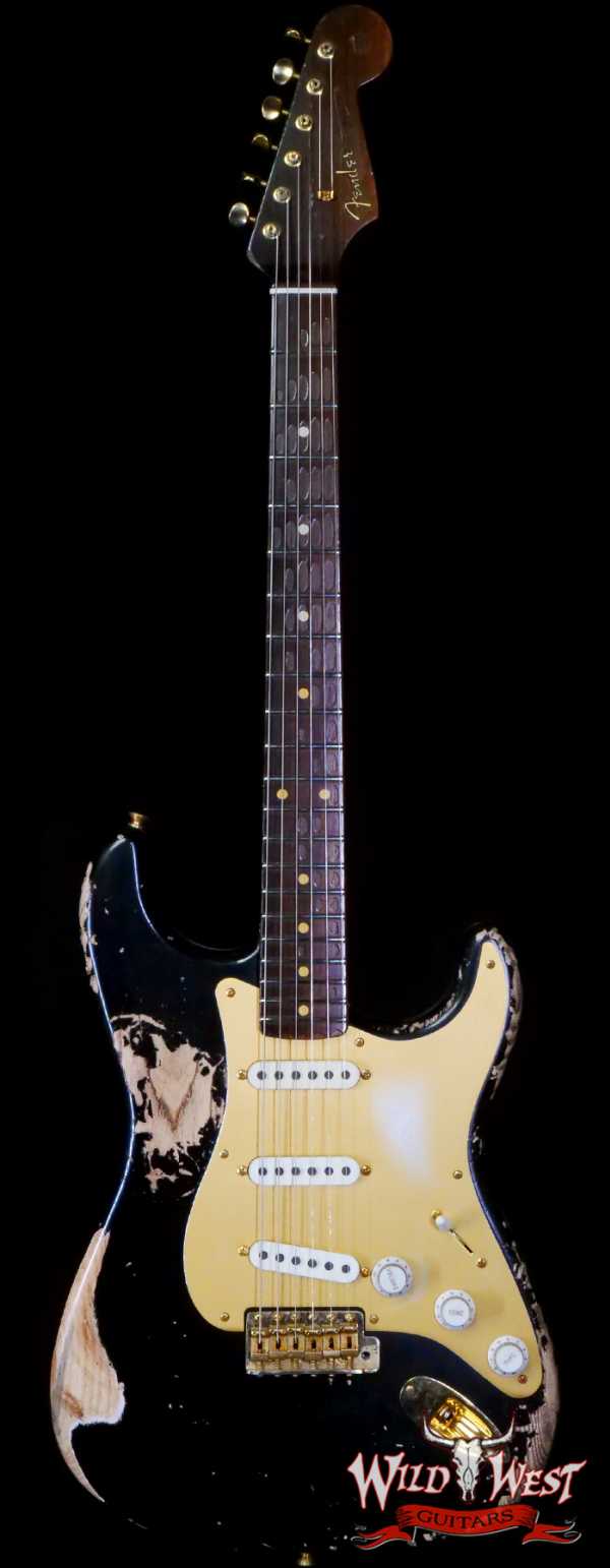 Fender Custom Shop Kyle McMillin Masterbuilt 1957 Stratocaster Brazilian Rosewood Neck Heavy Relic Black (US Only / No International Shipping)