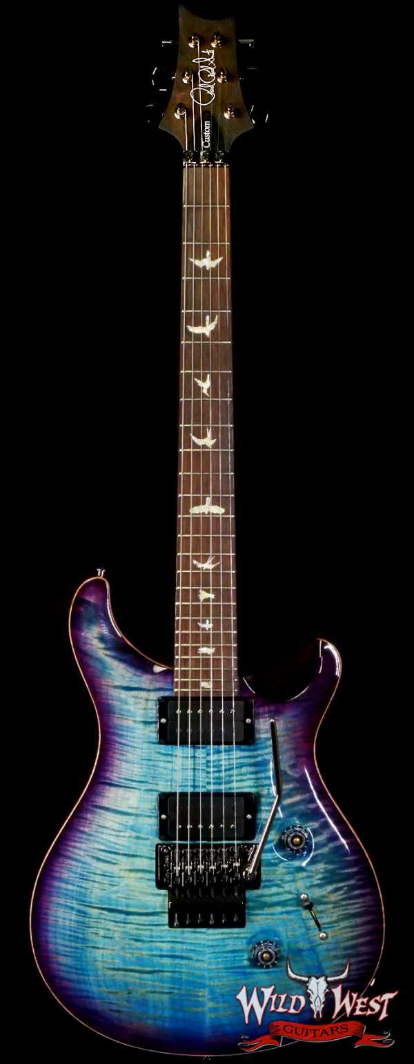 Paul Reed Smith PRS Wood Library 10 Top Custom 24 Floyd Rose Brazilian Rosewood Fingerboard Flame Maple Neck Aquableux Purple Burst (US Only / No International Shipping)