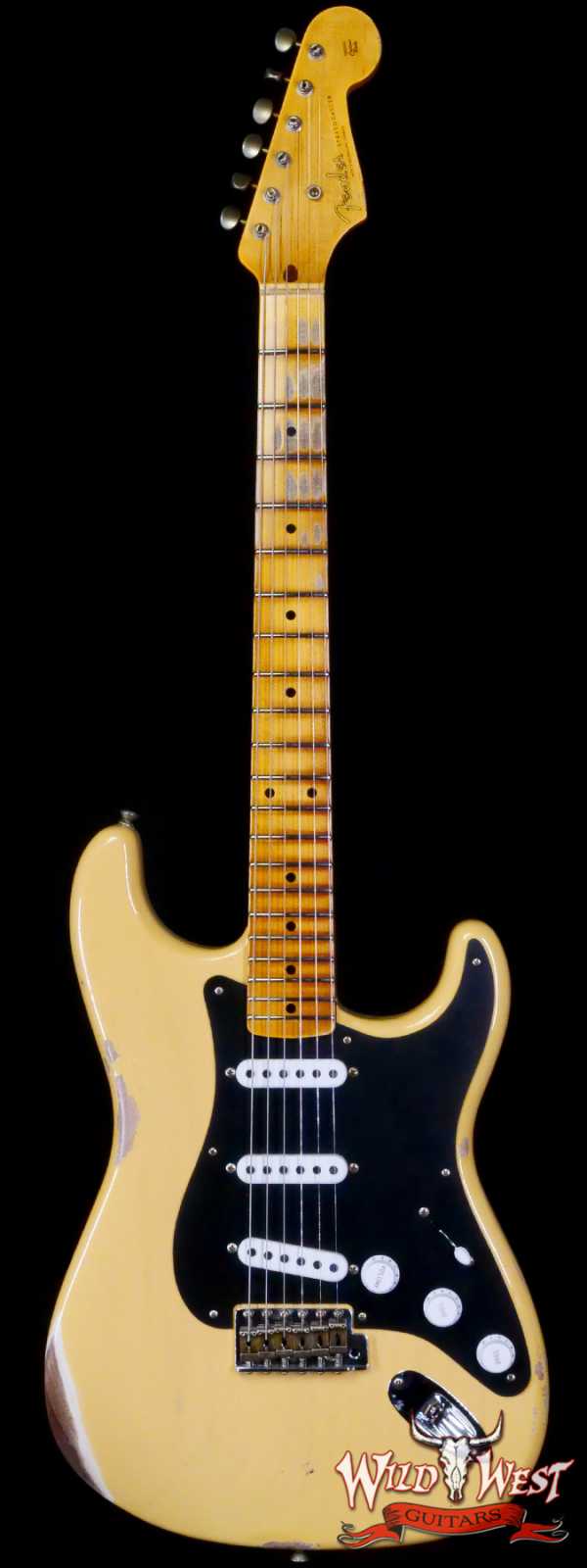 Fender Custom Shop Limited Edition 70th Anniversary 1954 Stratocaster Relic Nocaster Blonde with Black Pickguard 7.50 LBS