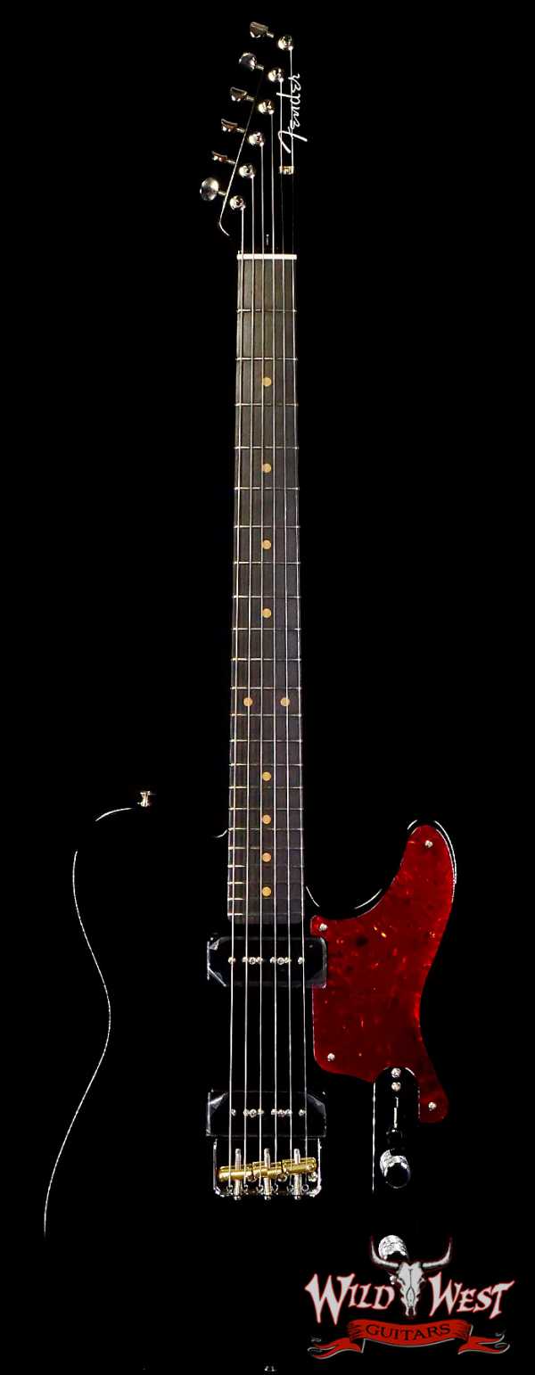 Fender Custom Shop Custom 1963 Dual P90 Telecaster Roasted 3A Flame Maple Neck with Ebony Fingerboard NOS Black 6.85 LBS