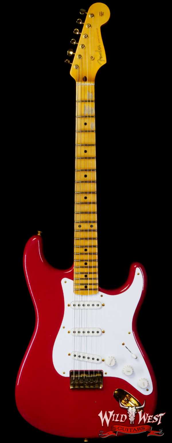 Fender Custom Shop Limited Edition 70th Anniversary 1954 Hardtail Stratocaster Journeyman Relic Dakota Red with Gold Hardware 6.90 LBS