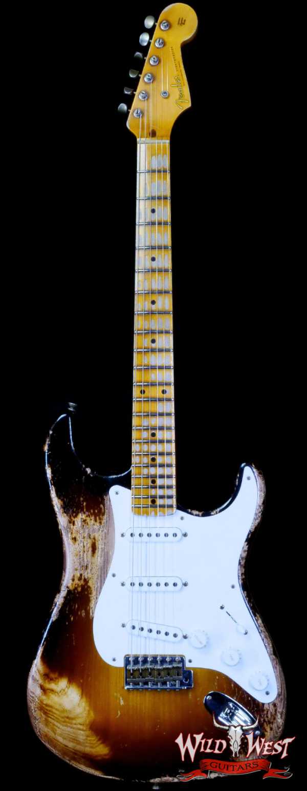Fender Custom Shop Limited Edition 70th Anniversary 1954 Stratocaster Super Heavy Relic Wide Fade 2 Tone Sunburst 7.85 LBS