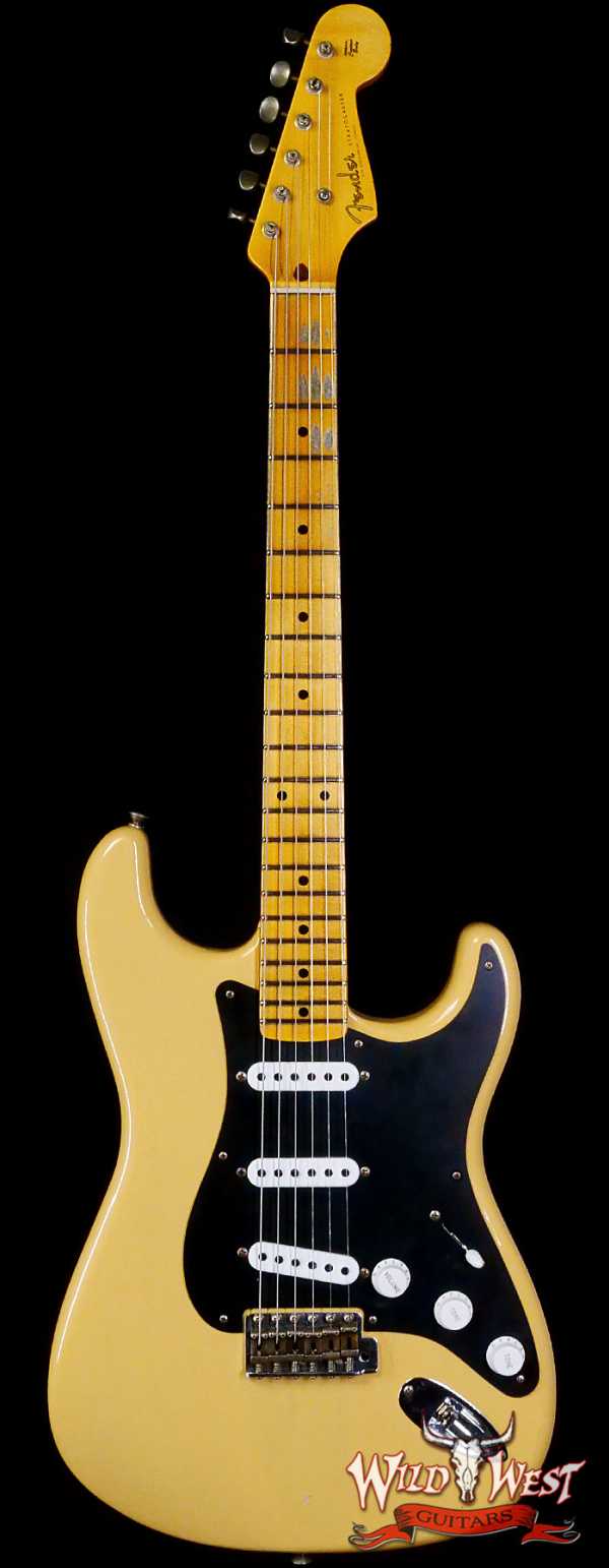 Fender Custom Shop Limited Edition 70th Anniversary 1954 Stratocaster Journeyman Relic Nocaster Blonde with Black Pickguard 7.50 LBS