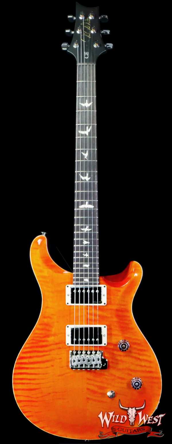 Paul Reed Smith PRS Wild West Guitars Special Run CE 24 Painted Black Neck 57/08 Pickups Orange 7.10 LBS