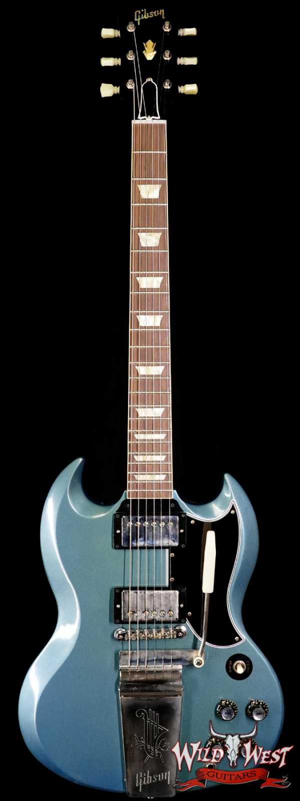 Gibson Custom Shop M2M 1964 SG Standard Reissue With Maestro Vibrola Gloss Antique Pelham Blue 7.10 LBS (Blem)