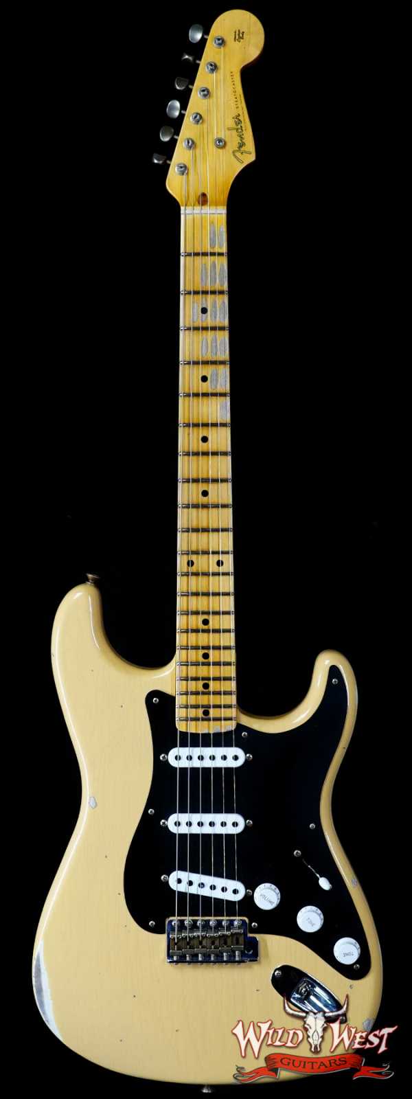 Fender Custom Shop Limited Edition 70th Anniversary 1954 Stratocaster Relic Nocaster Blonde with Black Pickguard 7.55 LBS