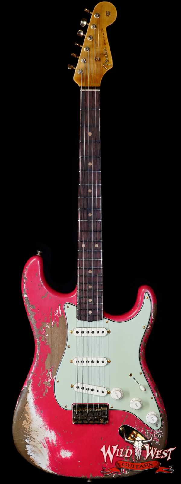 Fender Custom Shop Wild West Guitars 25th Anniversary 1960 Stratocaster Hardtail Madagascar Rosewood Fretboard Heavy Relic Fiesta Red 7.20