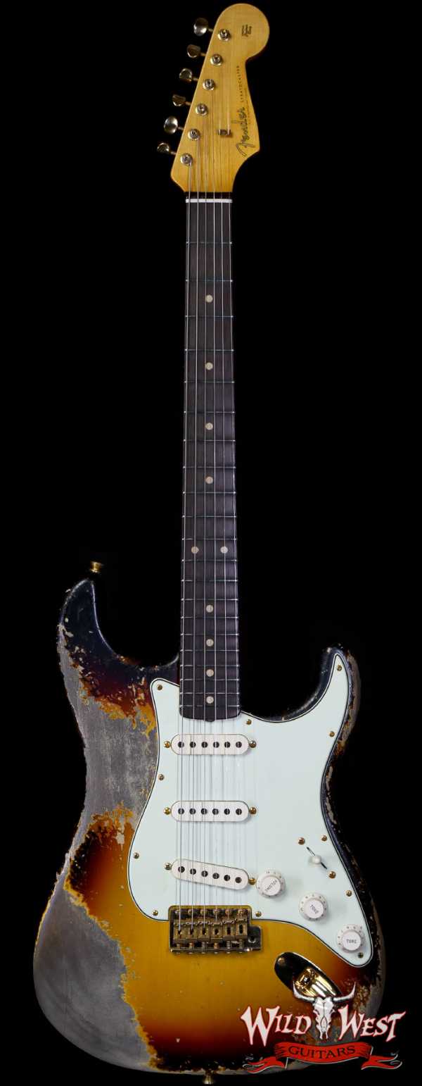 Fender Custom Shop Wild West Guitars 25th Anniversary 1960 Stratocaster Madagascar Rosewood Fretboard Heavy Relic 3 Tone Sunburst 7.45 LBS