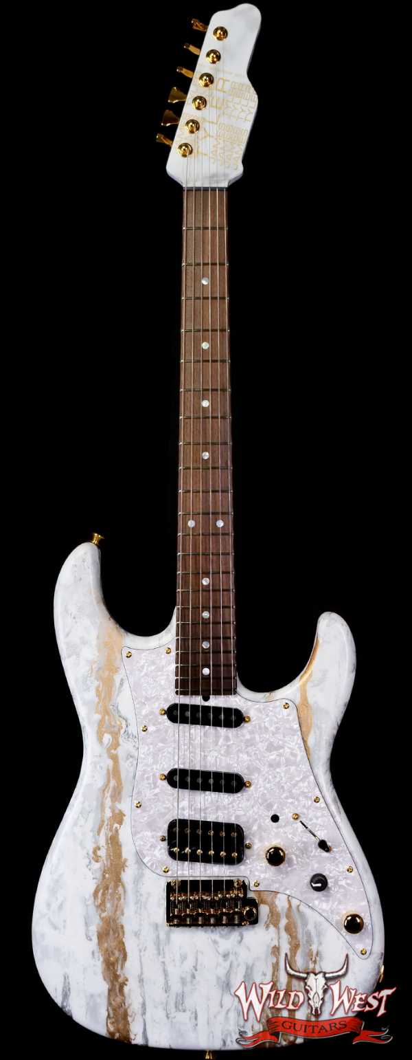 James Tyler USA Studio Elite HD HSS Matching Color Maple Neck White Shmear with Gold Hardware 7.25 LBS